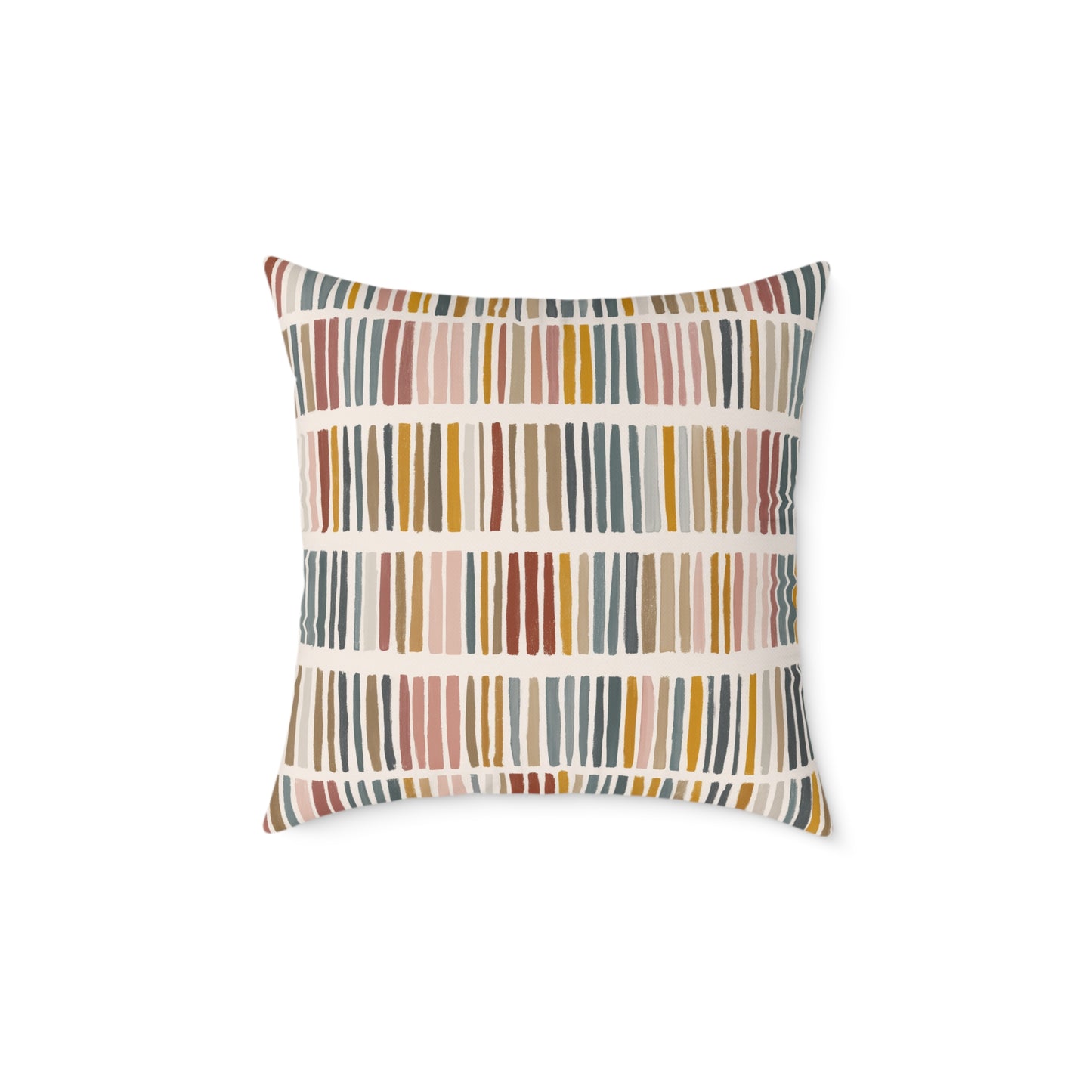 Tribal Market Stripe - Square Poly Canvas Pillow