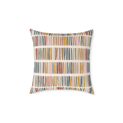 Tribal Market Stripe - Square Poly Canvas Pillow