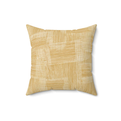 Golden Straw Texture - Spun Polyester Square Pillow