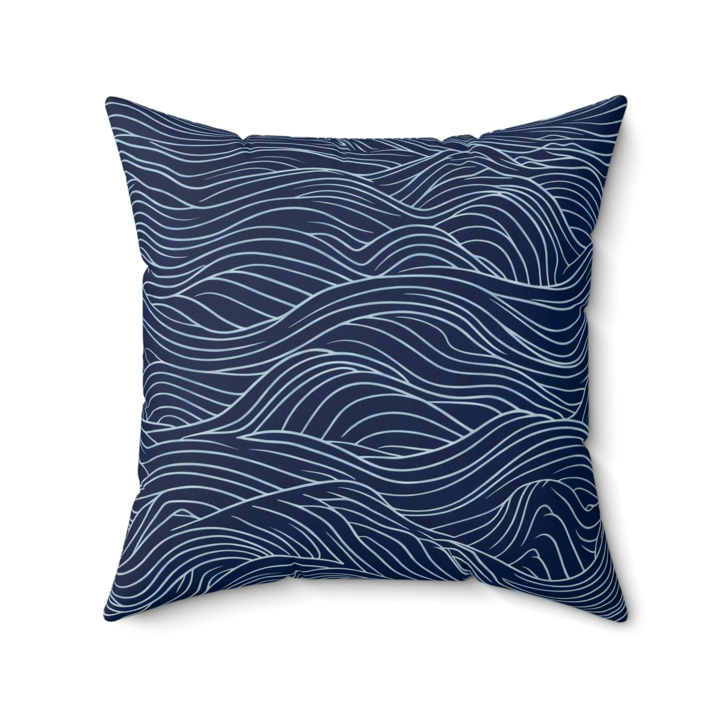 Deep Tide Lines - Spun Polyester Square Pillow