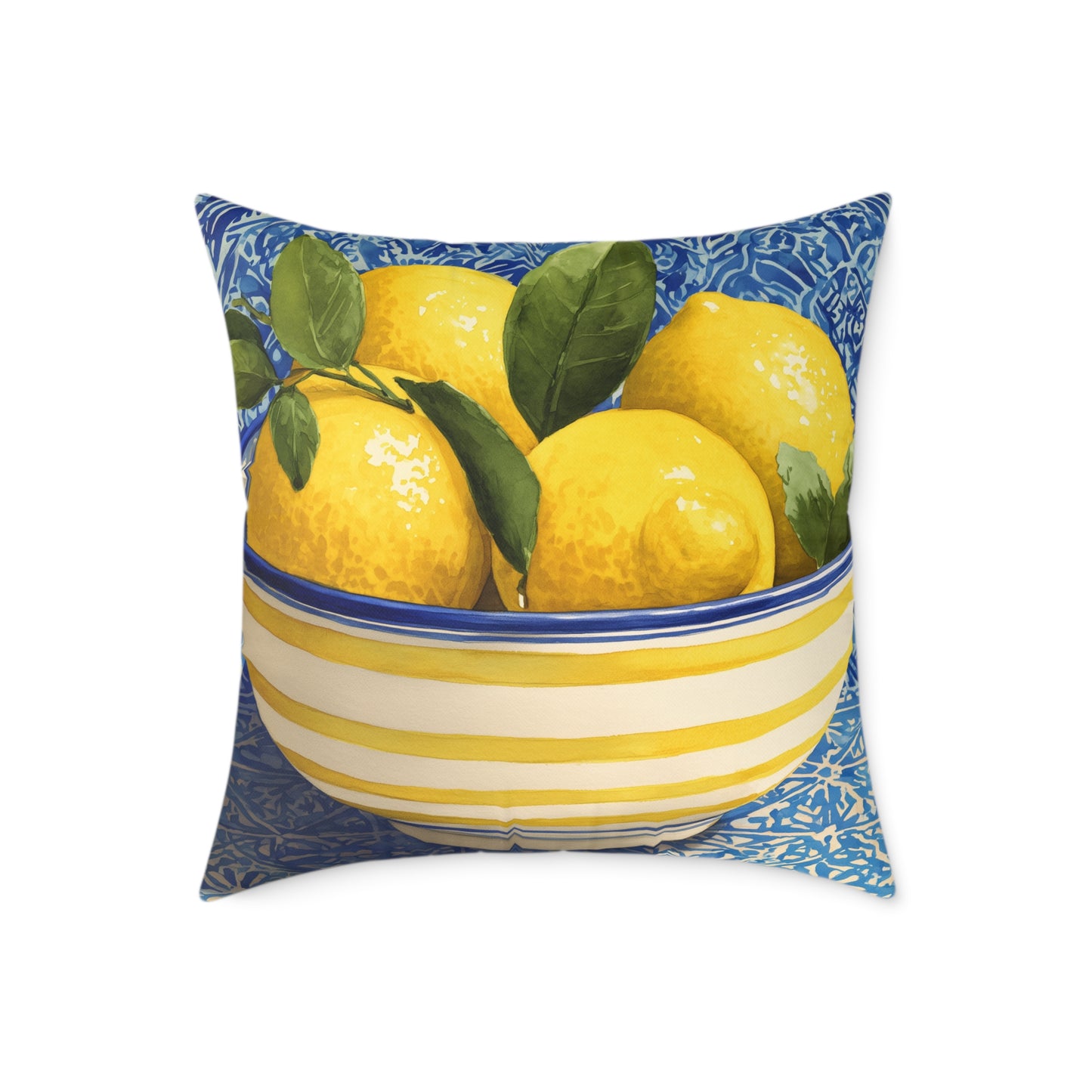 Limonata Bowl Still Life - Square Poly Canvas Pillow