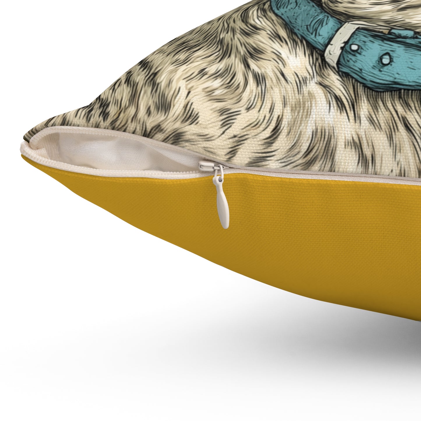Terrier Halo - Spun Polyester Square Pillow