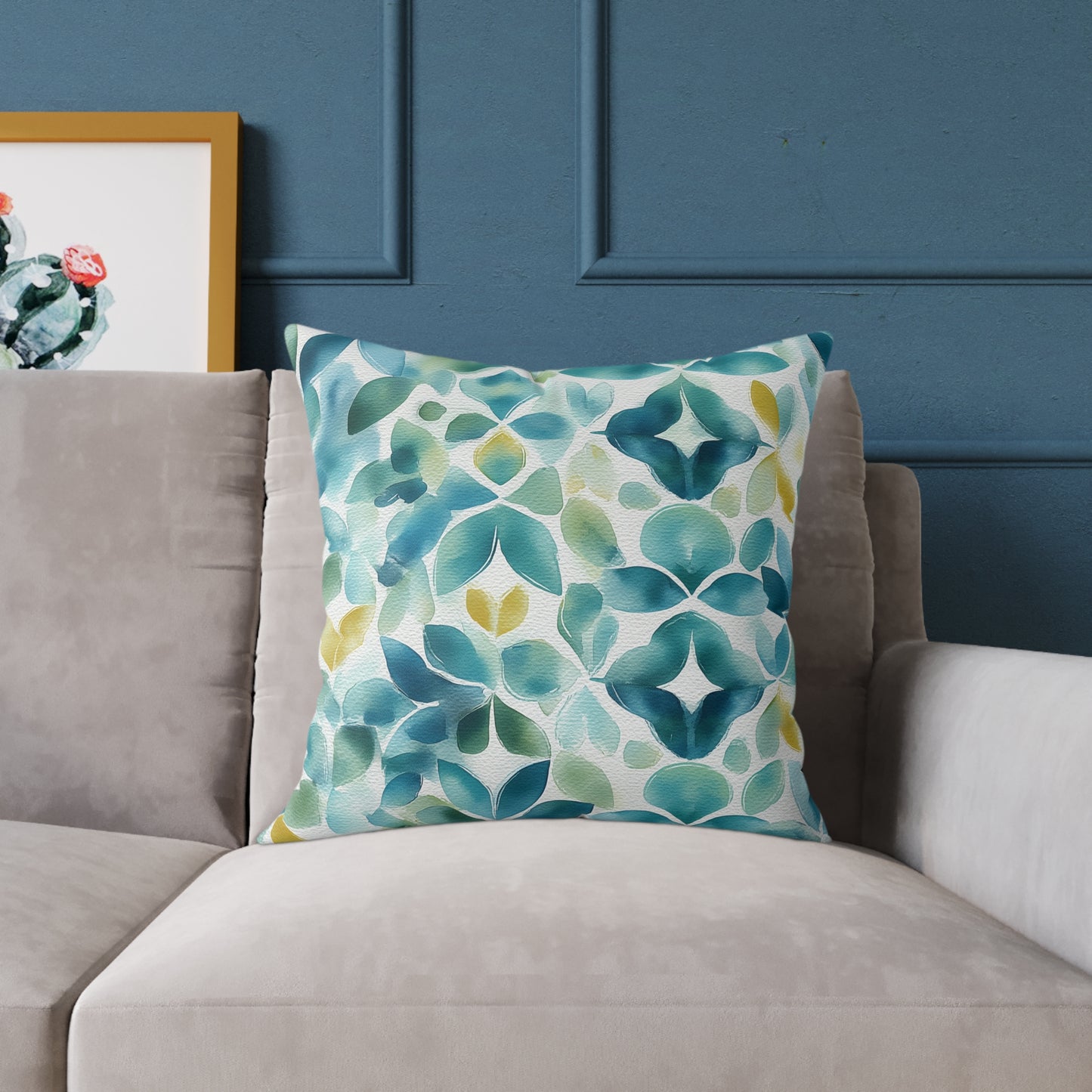 Sicilian Sea Glass - Square Poly Canvas Pillow