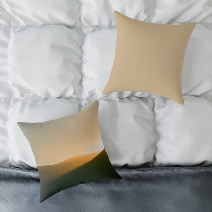 Horizon Ember Glow - Square Poly Canvas Pillow