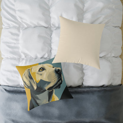 Golden Labrador - Square Poly Canvas Pillow
