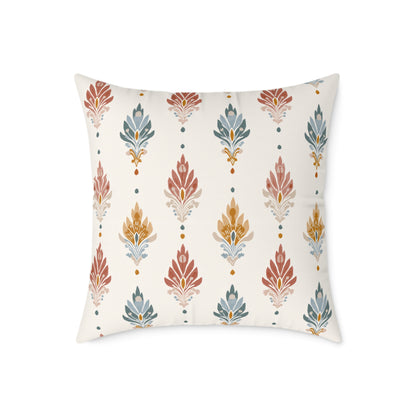 Tribal Bloom Crest - Square Poly Canvas Pillow