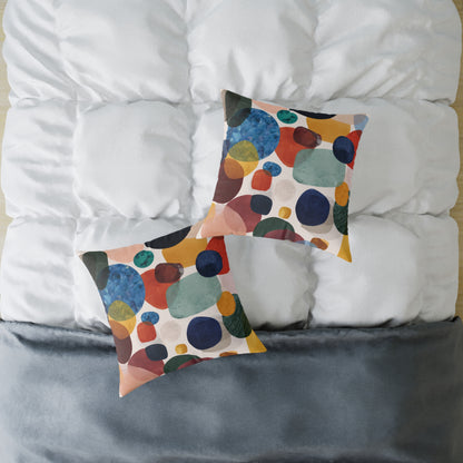 Retro Bubble Play - Square Poly Canvas Pillow