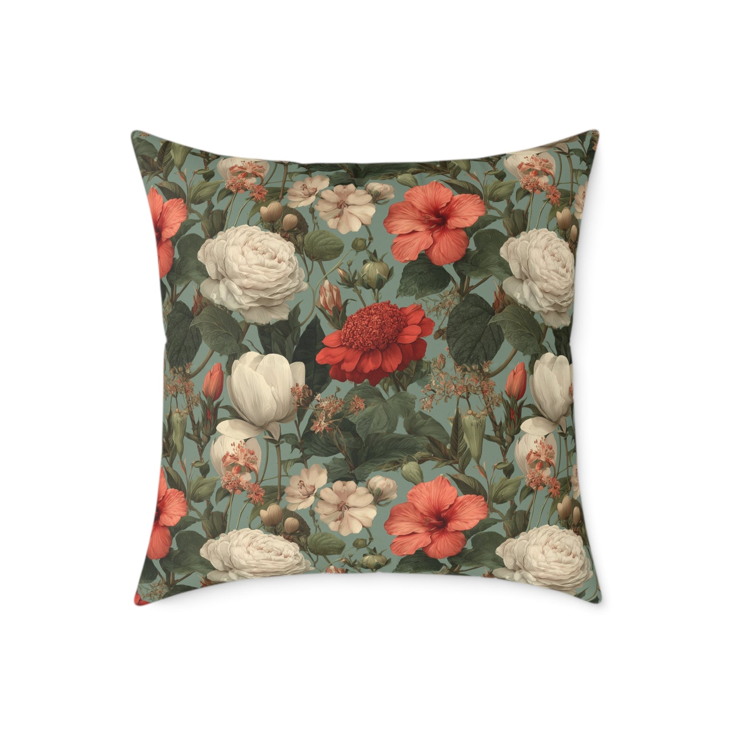 Blossom Meadow Tapestry - Square Poly Canvas Pillow