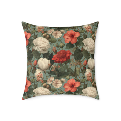 Blossom Meadow Tapestry - Square Poly Canvas Pillow