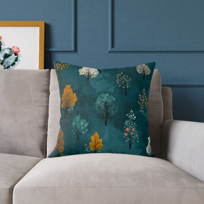 Autumn Orchard Night - Square Poly Canvas Pillow