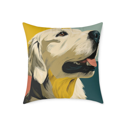 Golden Daydream - Square Poly Canvas Pillow