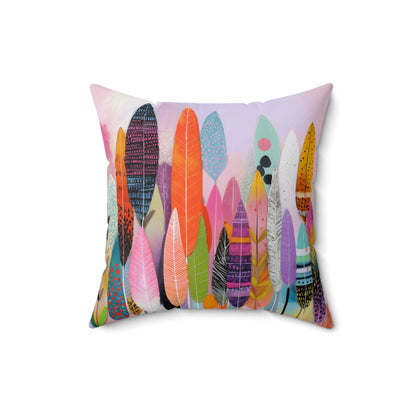 Rainbow Pine Grove - Faux Suede Square Pillow