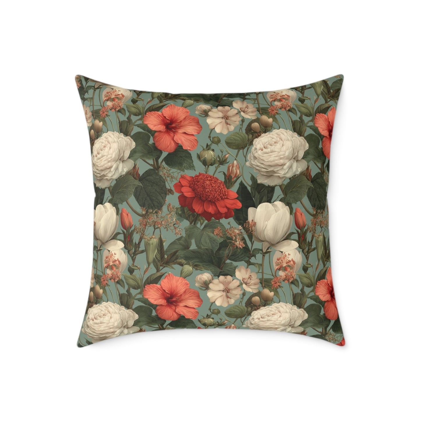 Blossom Meadow Tapestry - Square Poly Canvas Pillow