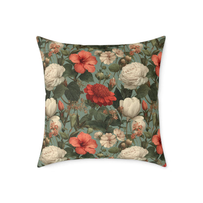 Blossom Meadow Tapestry - Square Poly Canvas Pillow