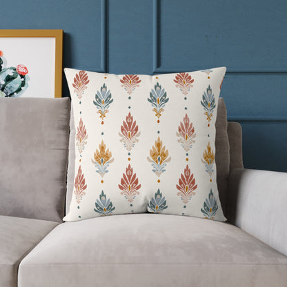 Tribal Bloom Crest - Square Poly Canvas Pillow