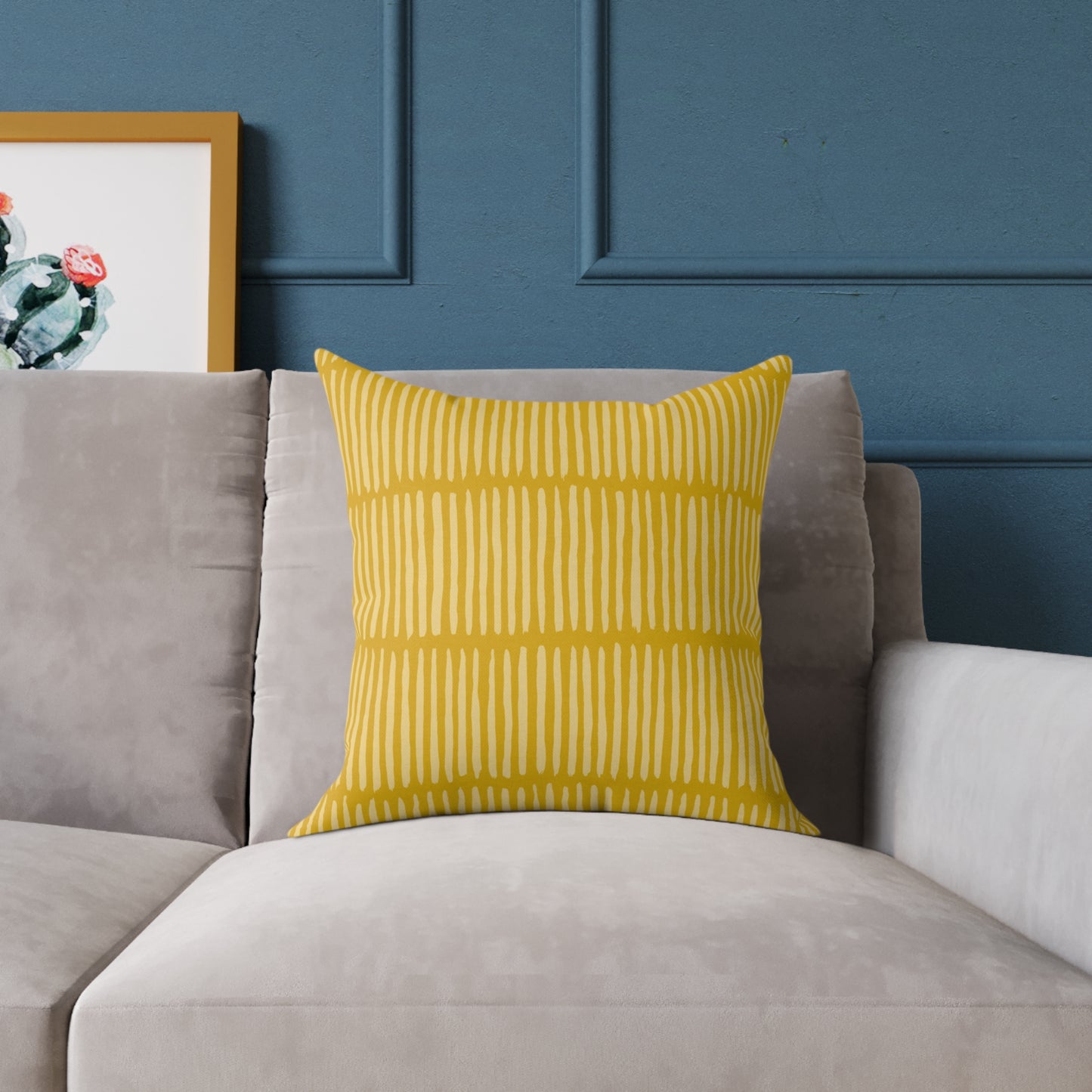 Loom Lines - Sunbeam - Square Poly Canvas Pillow