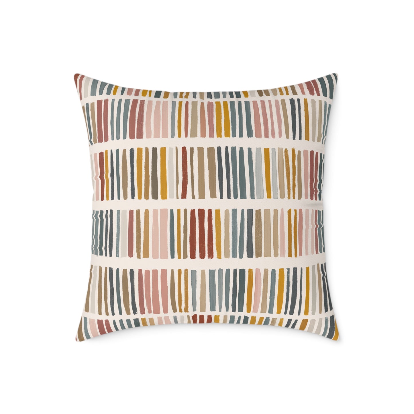 Tribal Market Stripe - Square Poly Canvas Pillow