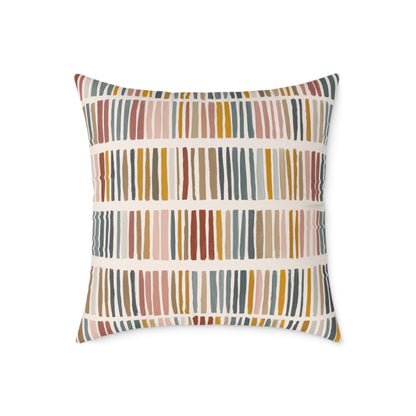 Tribal Market Stripe - Square Poly Canvas Pillow