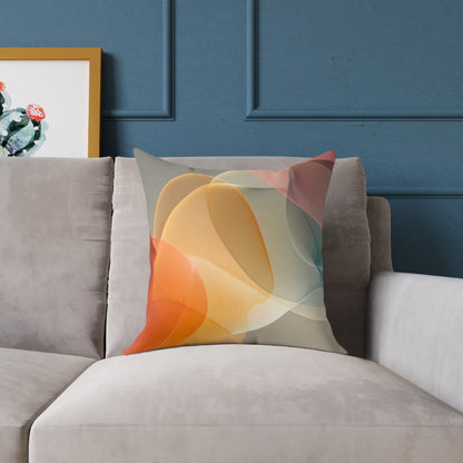 Citrus Glow Fusion - Square Poly Canvas Pillow