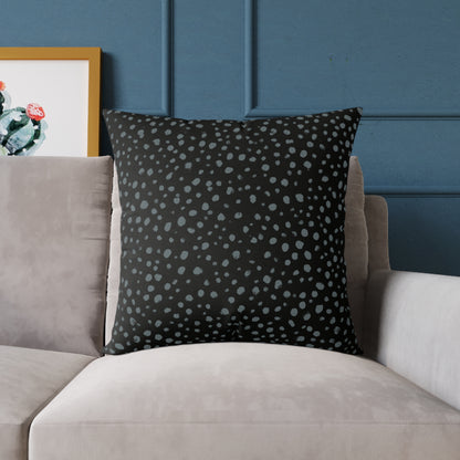 Pebble Scatter - Midnight - Square Poly Canvas Pillow