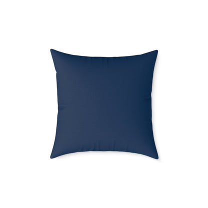 Azure Bloom Tide - Square Poly Canvas Pillow