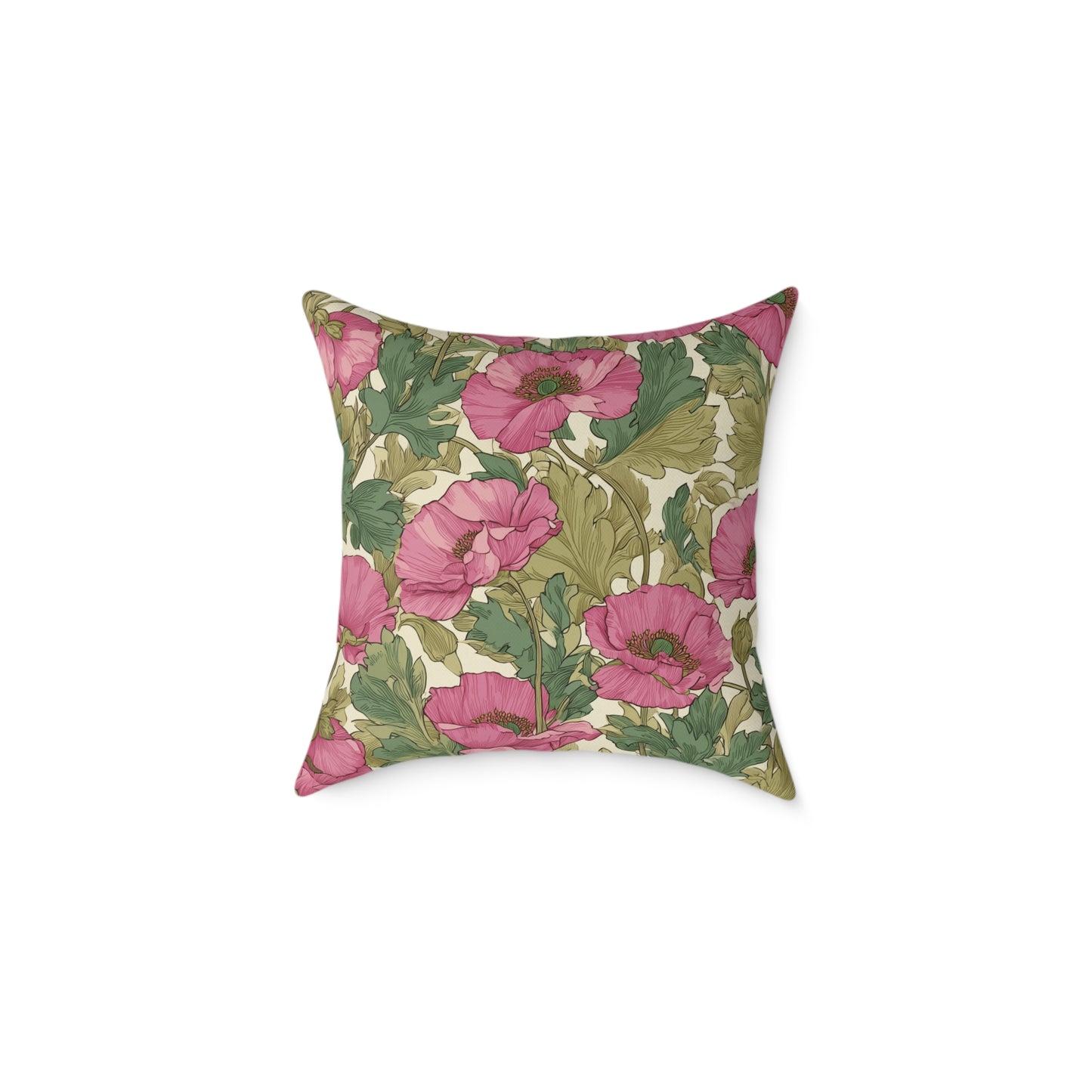Blush Petal Canopy - Square Poly Canvas Pillow