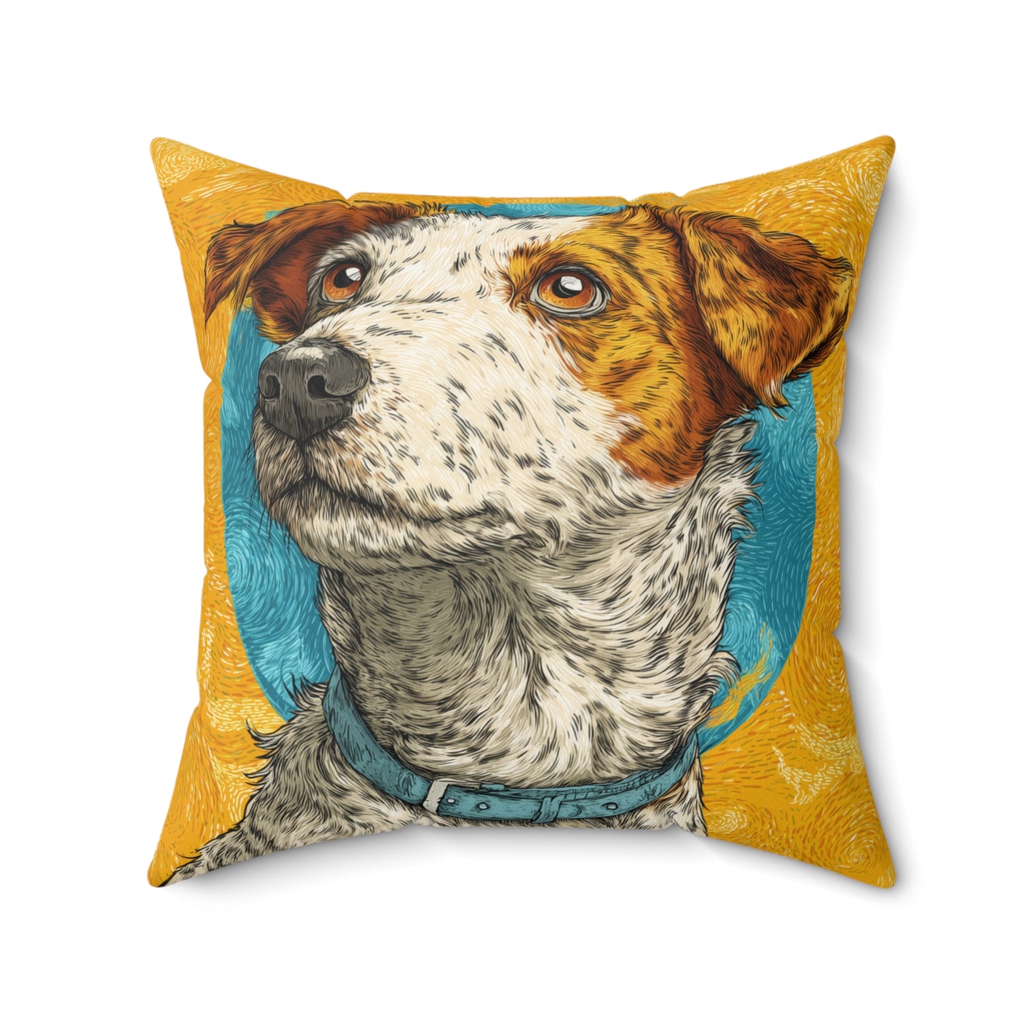 Terrier Halo - Spun Polyester Square Pillow