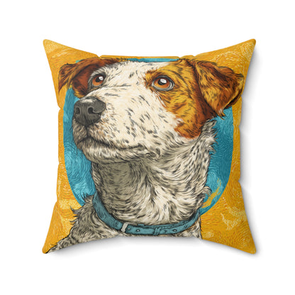 Terrier Halo - Spun Polyester Square Pillow