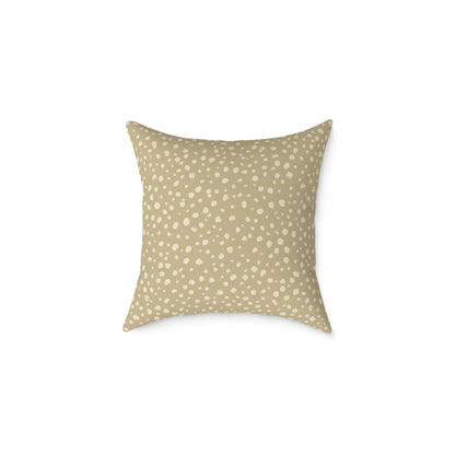 Pebble Scatter - Oat - Square Poly Canvas Pillow