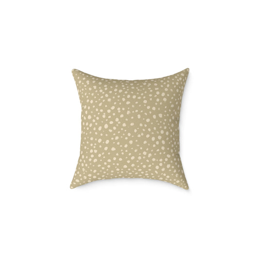 Pebble Scatter - Oat - Square Poly Canvas Pillow