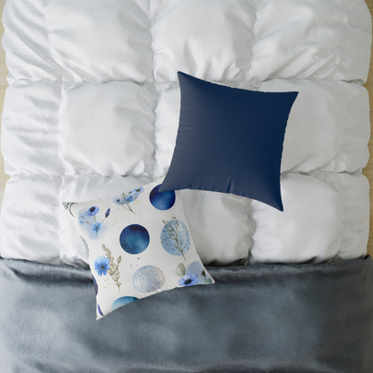 Celestial Ocean Blossoms - Square Poly Canvas Pillow