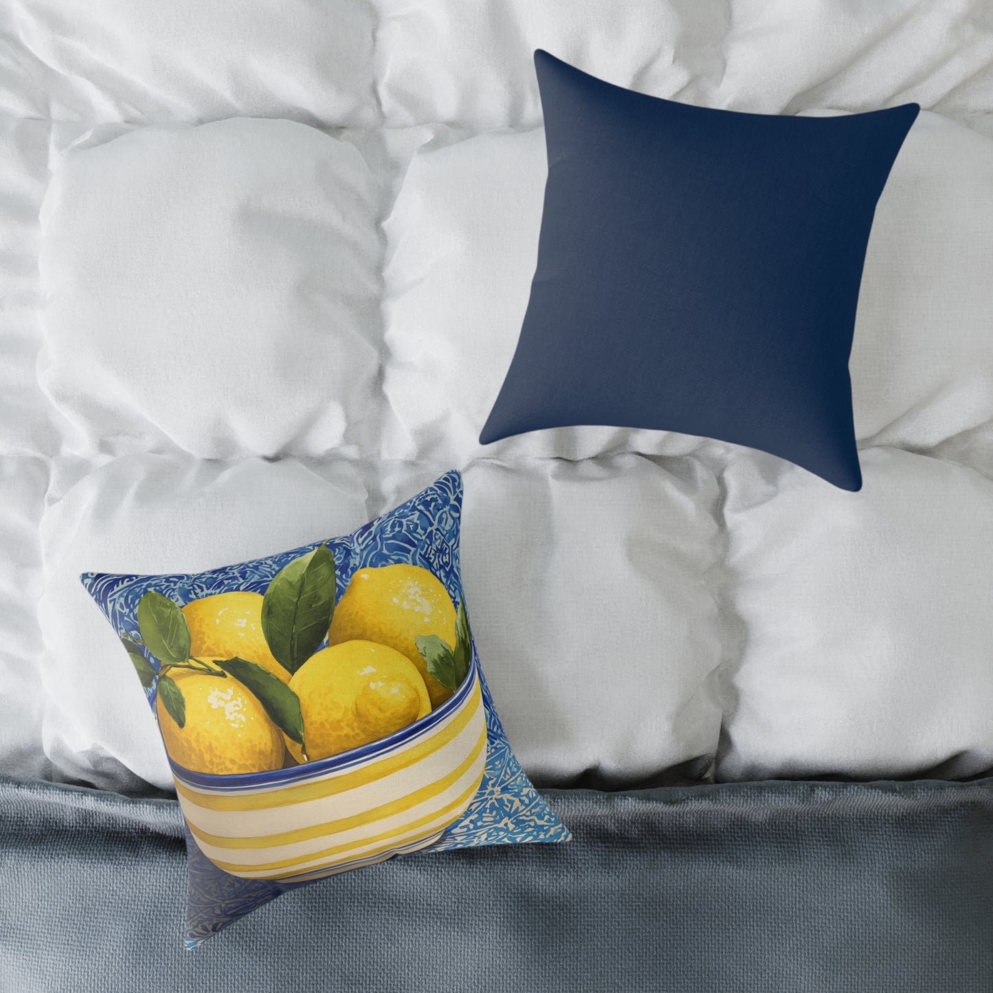 Limonata Bowl Still Life - Square Poly Canvas Pillow