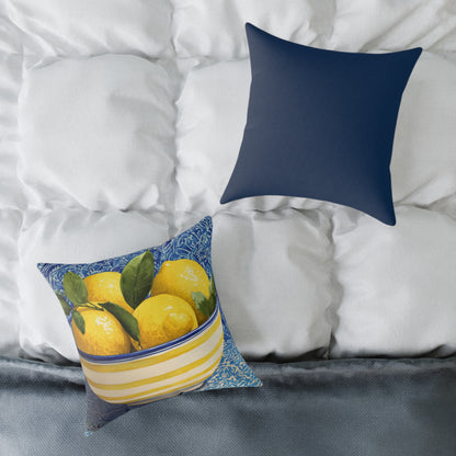 Limonata Bowl Still Life - Square Poly Canvas Pillow