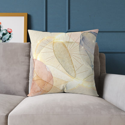 Sunlit Watercolor Bloom - Square Poly Canvas Pillow