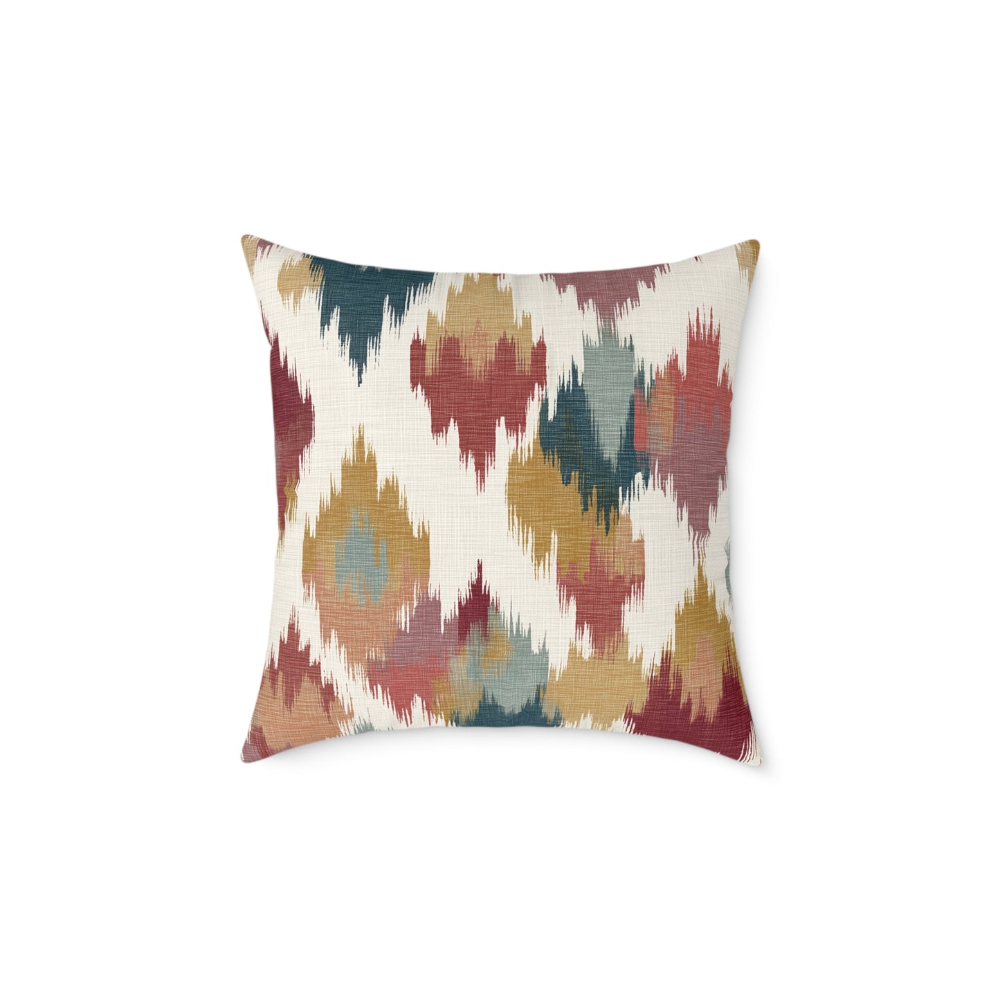 Nomad Harvest Ikat - Square Poly Canvas Pillow