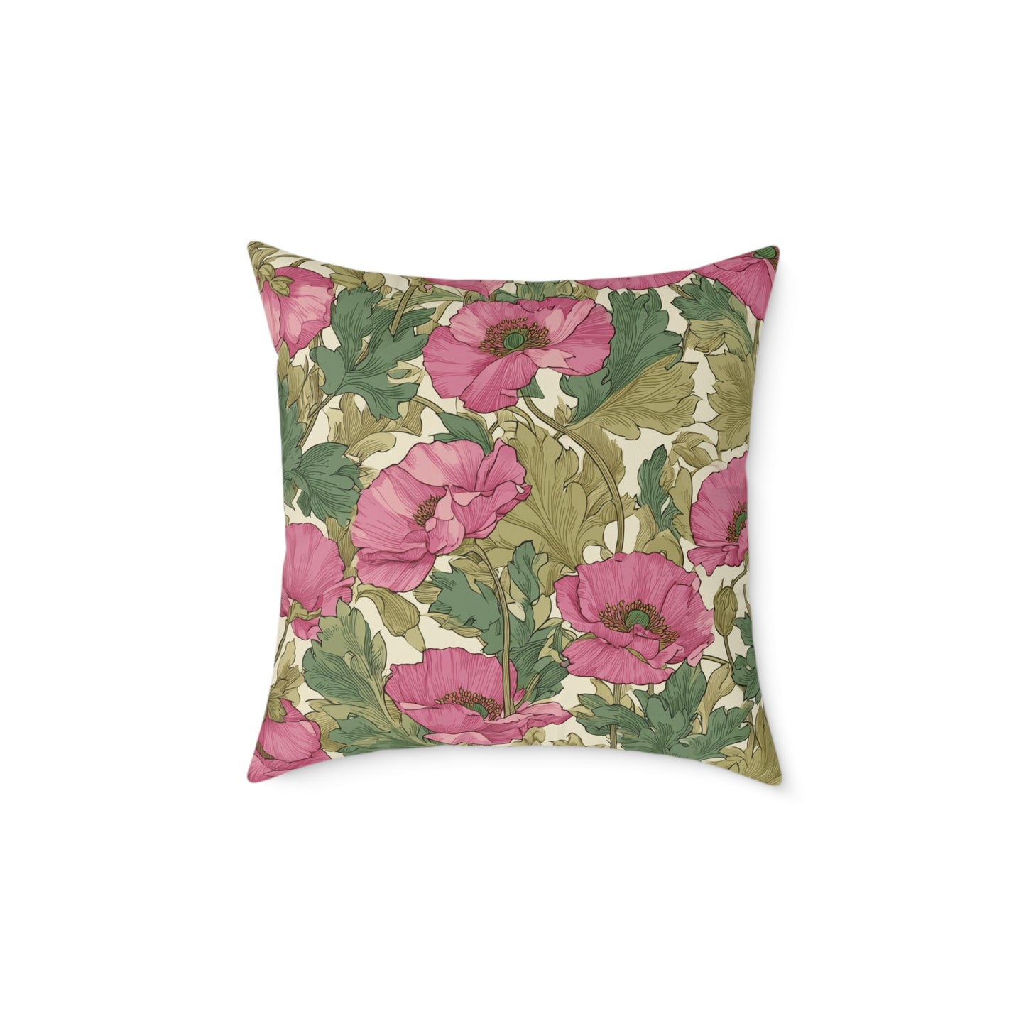 Blush Petal Canopy - Square Poly Canvas Pillow