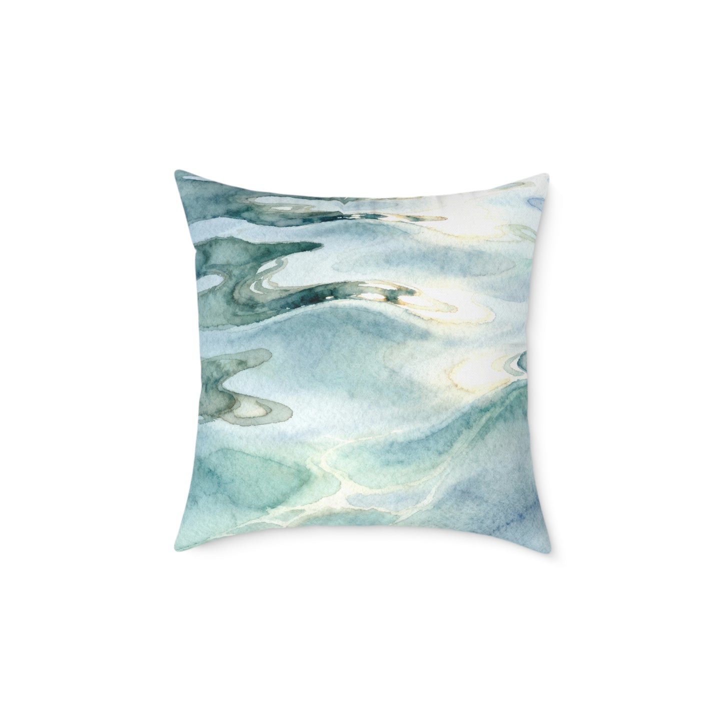 Shallow Tide Reflections - Square Poly Canvas Pillow