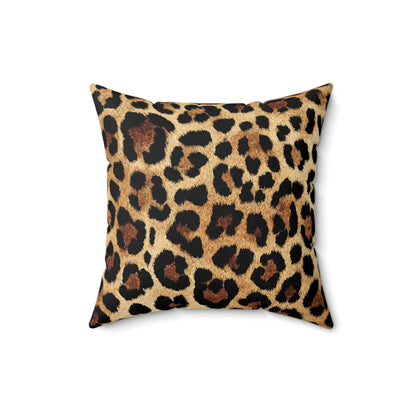 Classic Leopard Spot - Faux Suede Square Pillow