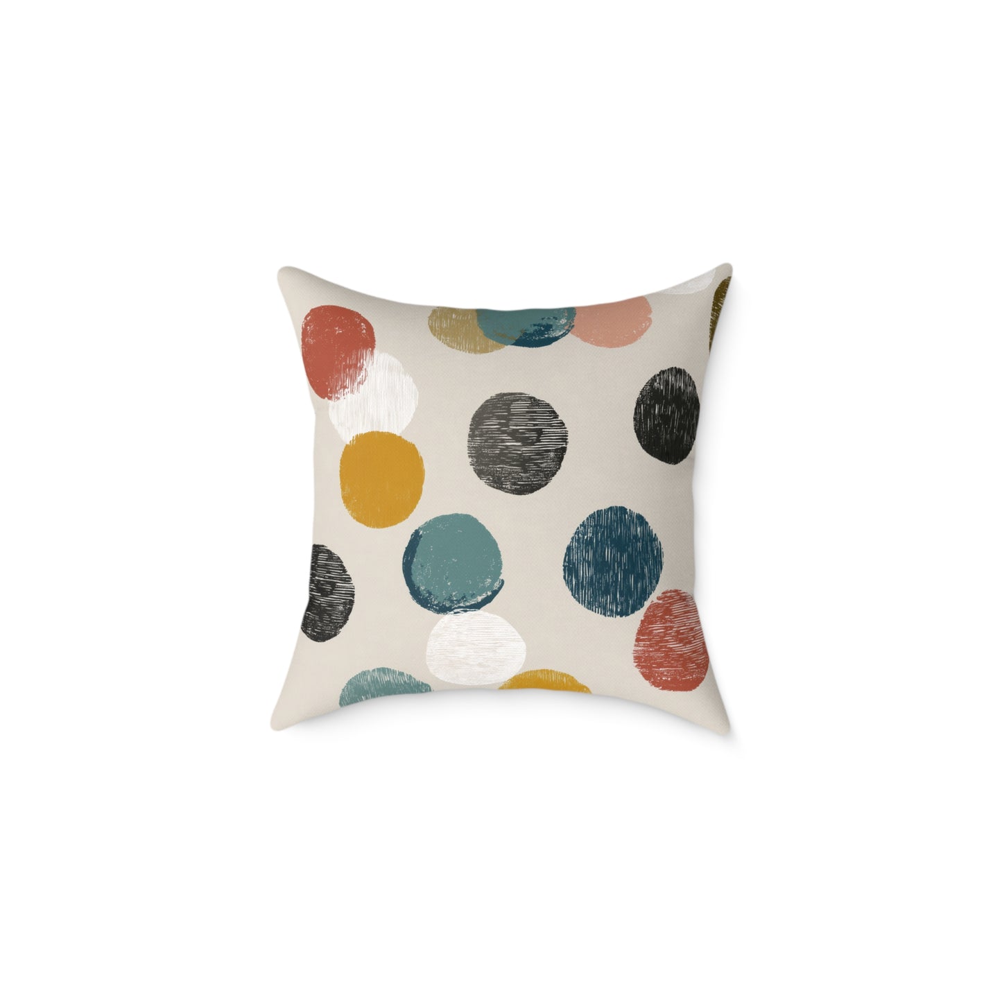 Soft Pebble Dots - Square Poly Canvas Pillow