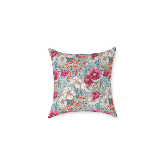 Blossom Carnival Field - Square Poly Canvas Pillow