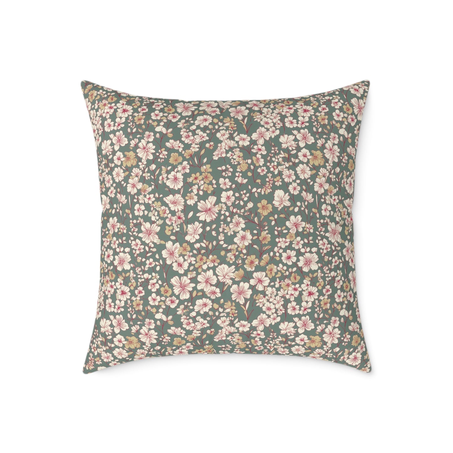 Soft Blush Field - Square Poly Canvas Pillow