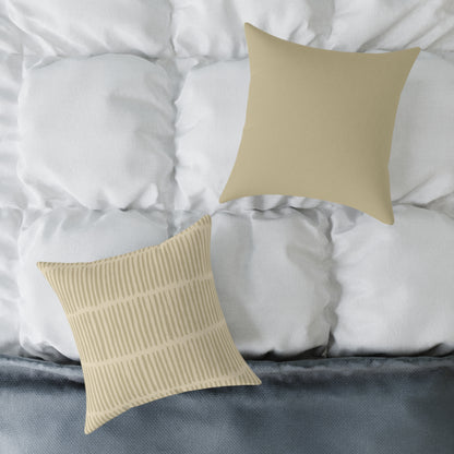 Loom Lines - Oat - Square Poly Canvas Pillow