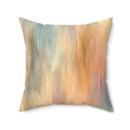 Sunset Brush Melt - Faux Suede Square Pillow