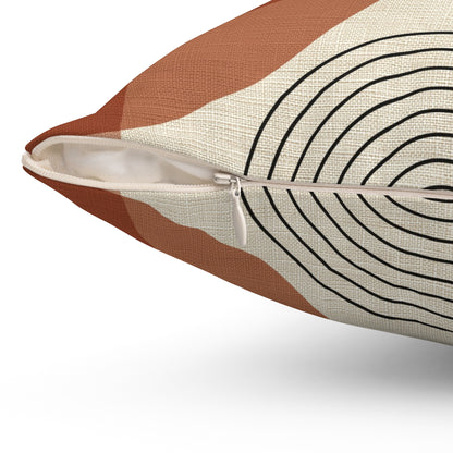 Retro Curve - Spun Polyester Square Pillow