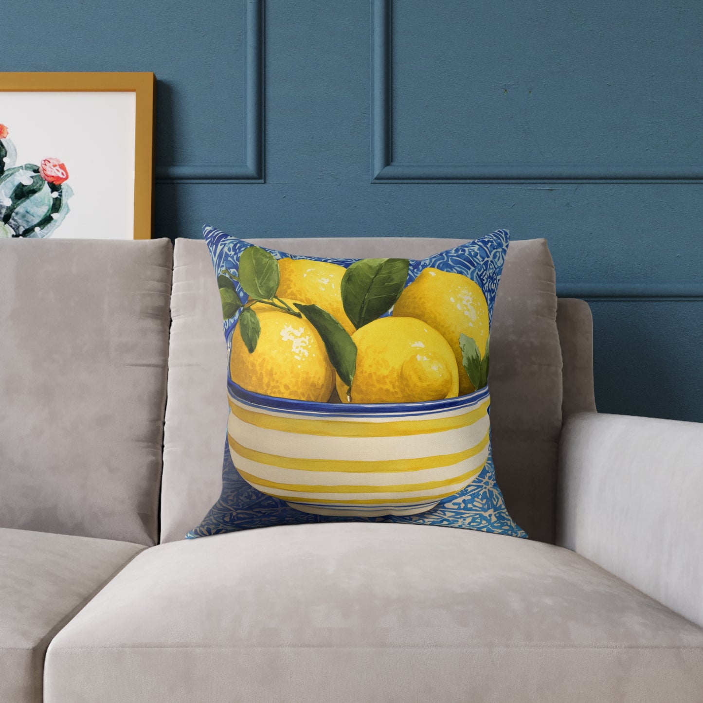 Limonata Bowl Still Life - Square Poly Canvas Pillow