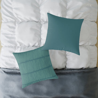 Loom Lines - Ocean - Square Poly Canvas Pillow
