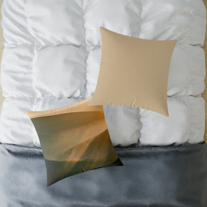 Golden Dawn Rise - Square Poly Canvas Pillow