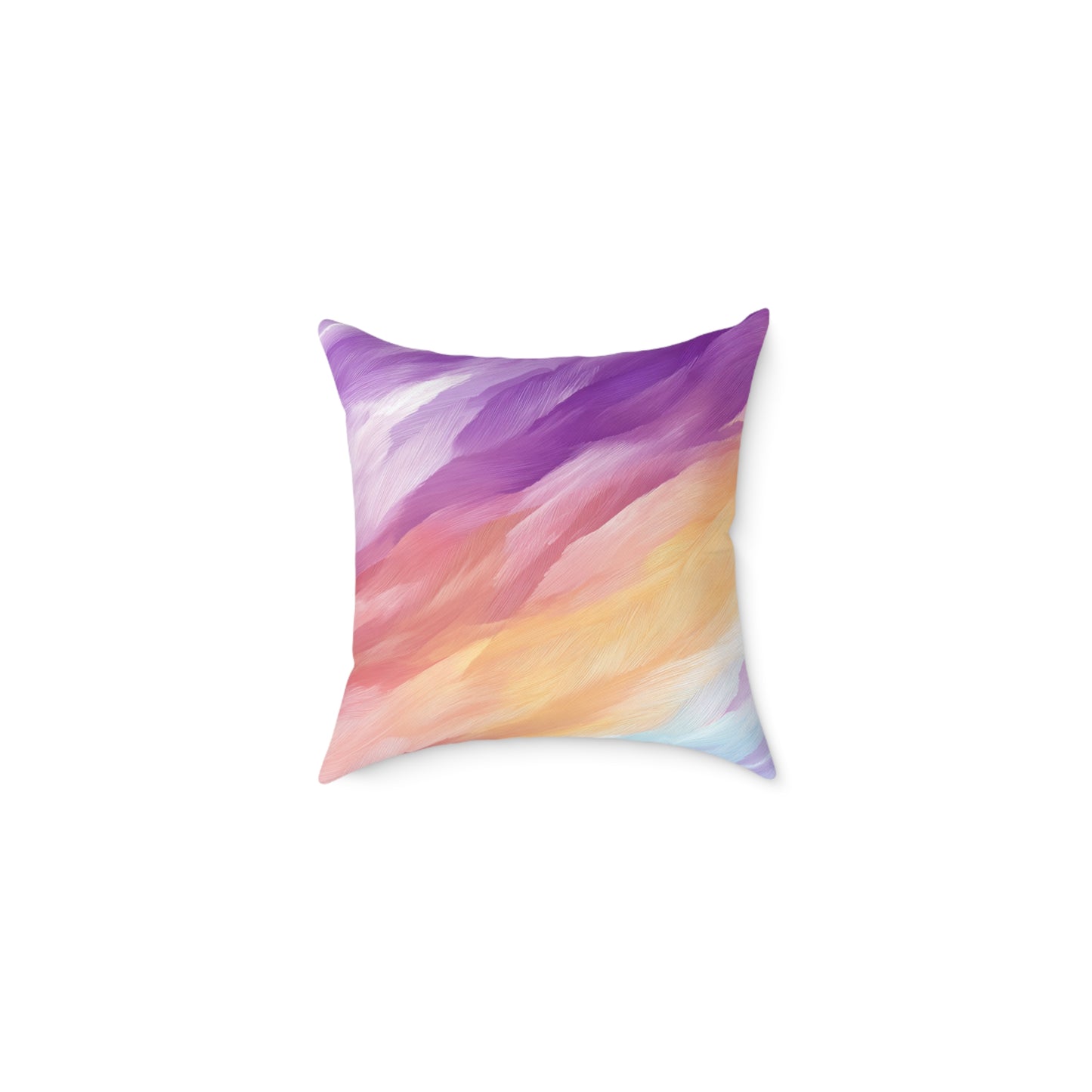 Pastel Stroke Mirage - Square Poly Canvas Pillow