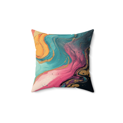 Aurora Sandstone Flow - Faux Suede Square Pillow