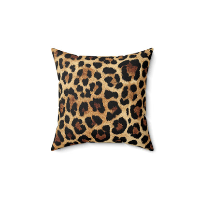 Classic Leopard Spot - Faux Suede Square Pillow